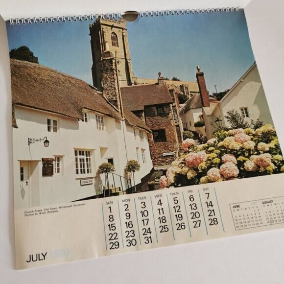 1979 British Heritage Calendar - Cozy Cottage Landscape England Britain Vintage - Picture 5 of 13